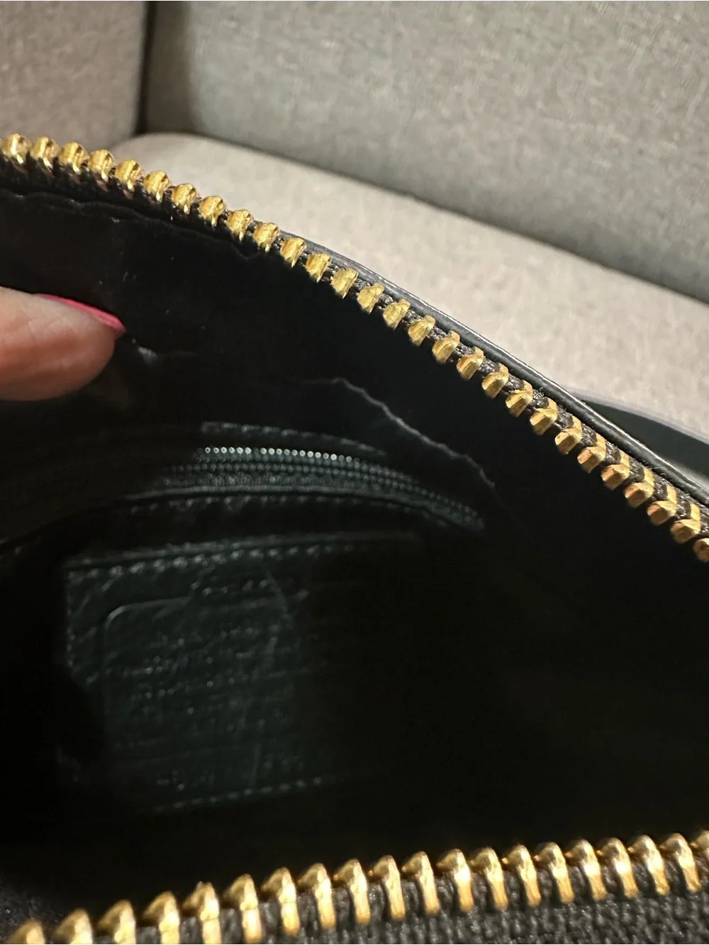 Vintage Black Coach Black Leather Crossbody with Gold Buckle